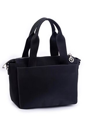 Nas Bag Kadın Hafif Omuz El ve Çapraz Çanta Buzzy Kumaş - Siyah