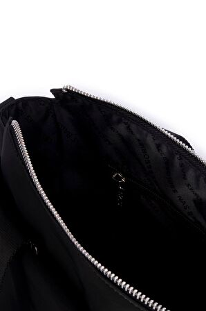 Nas Bag Kadın Hafif Omuz El ve Çapraz Çanta Buzzy Kumaş - Siyah