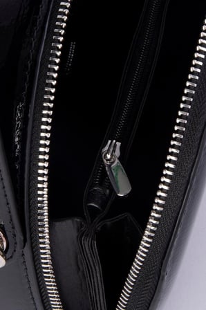 Nas Bag Mini Kadın El ve Çapraz Çanta - Siyah Krşk Rugan