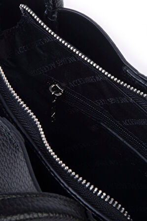 Nas Bag Orta Boy Kadın El ve Omuz Çapraz Çanta 18x20 cm - Siyah Lopez