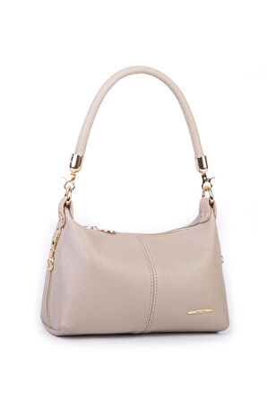 Nas Bag Kadın Mini Omuz ve Çapraz Çanta Örgülü Askılı - Kum Victoria