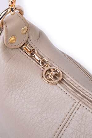 Nas Bag Kadın Mini Omuz ve Çapraz Çanta Örgülü Askılı - Kum Victoria