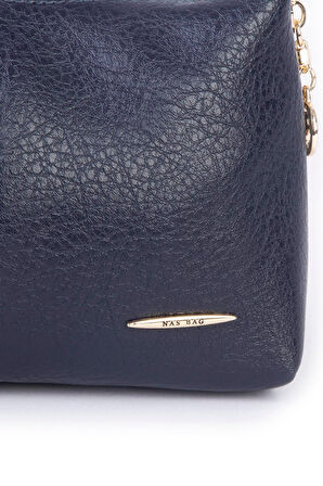 Nas Bag Kadın Mini Omuz ve Çapraz Çanta Örgülü Askılı - Lacivert Victoria
