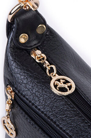 Nas Bag Kadın Mini Omuz ve Çapraz Çanta Örgülü Askılı - Siyah Victoria