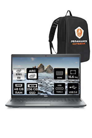 DELL Latitude 5550 Ultra 5 125U 48GB DDR5 256GB SSD 15.6'' FHD FDOS Dizüstü Bilgisayar & PER4 ÇANTA