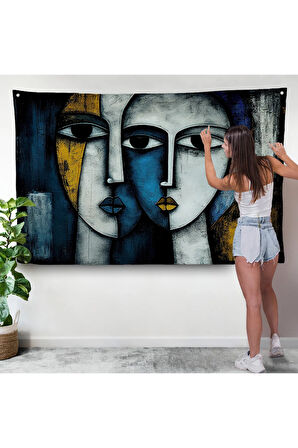 Soyut Yüzler Duvar Örtüsü-7220
