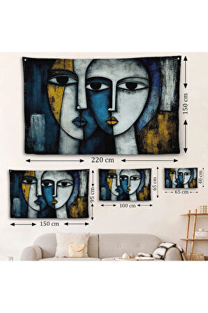 Soyut Yüzler Duvar Örtüsü-7220