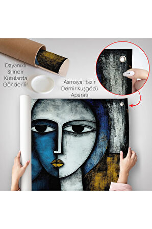 Soyut Yüzler Duvar Örtüsü-7220