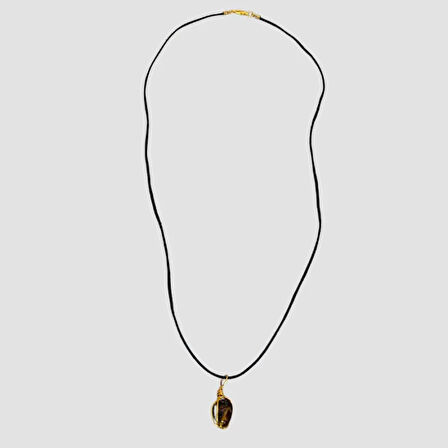 Uretti - Tuğba 6667 - El Yapımı Doğal Taş Kehribar Kolye - 35 cm