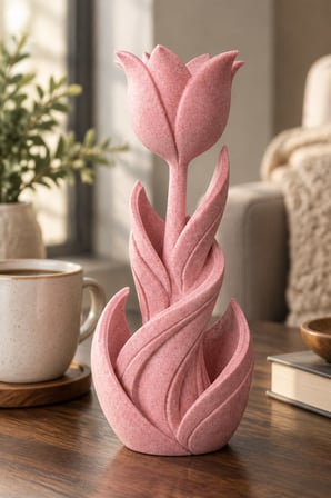 Spiral Lale Çiçeği Figürlü Dekoratif Biblo