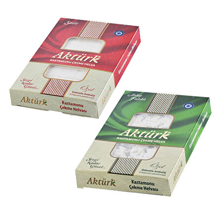 Aktürk Kastamonu Çekme Helva Sade ve Fıstıklı 250 gr 2 li Karma Paket
