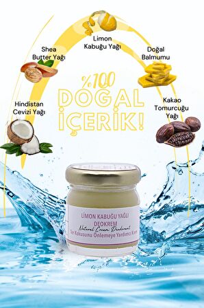 Limon Kabuğu Yağlı Krem Deodorant 40 ml %100 Doğal