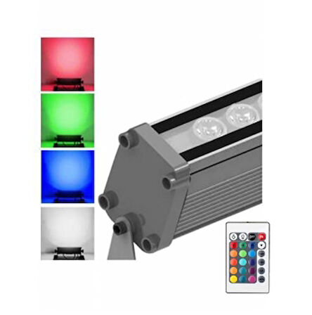 67 cm 24 Watt RGB Wallwasher Duvar Boyama RF Uzaktan Kumanda IP65