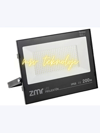 220 Volt 200 Watt zmr Siyah Slim Kasa 6500K Beyaz Işık IP66 Led Projektör