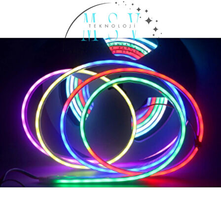 12V 5 Metre 6x12 mm 120 Ledli Amimasyonlu Sese Duyarlı RGB Pixel Neon Led Set IR Kumanda ve Bluetoothlu Cep Telefonundan Kumandalı 3A Adaptörlü