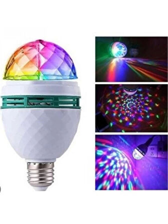 220 Volt 1 Watt Dönen RGB Led Ampül E27 Duy