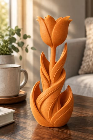 Spiral Lale Çiçeği Figürlü Dekoratif Biblo