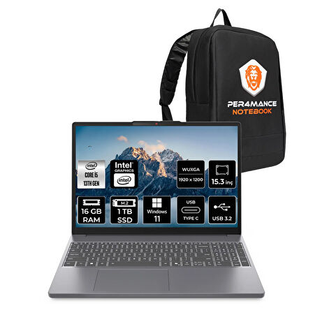 Lenovo IdeaPad Slim 3 i5 13420H 16GB DDR5 1TB SSD 15.3'' IPS WUXGA W11P Dizüstü & PER4 ÇANTA
