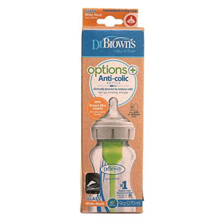 Dr Browns Geniş Ağız Options+ Cam Biberon 270 ml