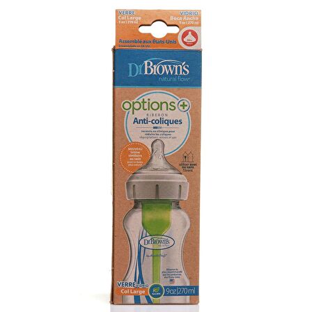 Dr Browns Geniş Ağız Options+ Cam Biberon 270 ml