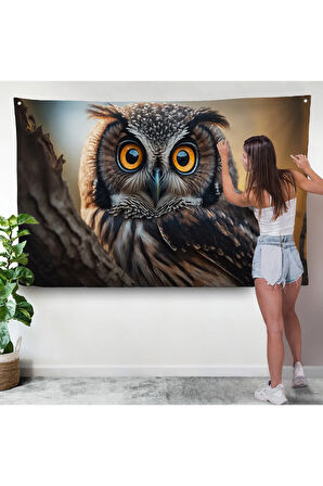 Sevimli Baykuş Duvar Örtüsü-7223