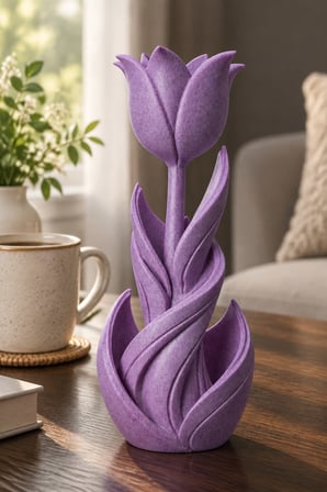 Spiral Lale Çiçeği Figürlü Dekoratif Biblo