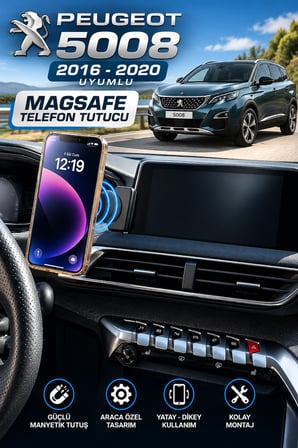 Peugeot 5008 2016-2020 Uyumlu Araca Özel MagSafe Telefon Tutacagı