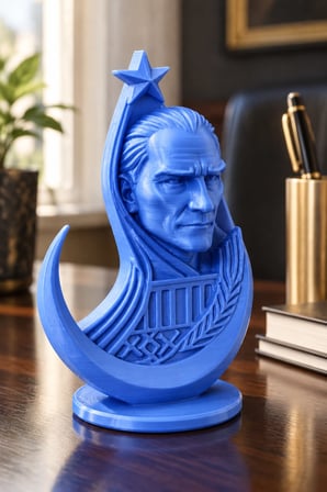 Ay Yıldızlı Atatürk Figürlü Dekoratif Mini Biblo
