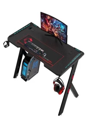 Hawksbill Serisi Rgb Akıcı Işıklı Oyun Masası (Boyut: 120-60-72 Cm), (800×300×3 mm - Fare Altlığı), 