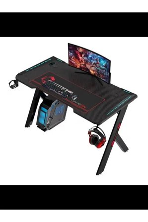 Hawksbill Serisi Rgb Akıcı Işıklı Oyun Masası (Boyut: 120-60-72 Cm), (800×300×3 mm - Fare Altlığı), 