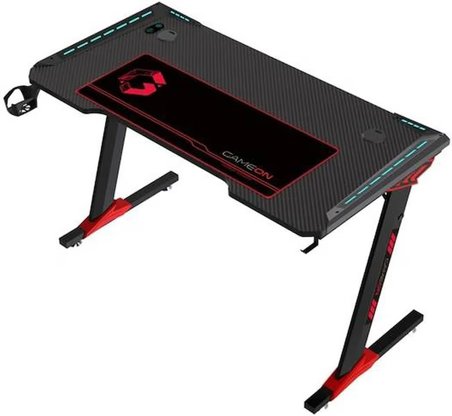 Raptor Il Serisi Z Şeklinde Rgb Akıcı Işıklı Oyun Masası (Boyut: 140-60-72 Cm), (800×300×3 mm - Fare