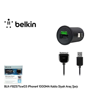 Belkin BLK-F8Z571CW03 iPhone3/4 Uyumlu Araç Şarj Aleti