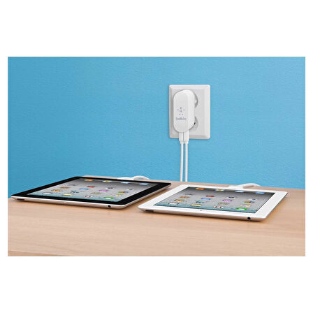 Belkin BLK-F8J003CW04 iPad İphone İkili USB 2100MA Şarj Adaptörü