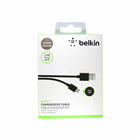 Belkin F2Cu012Bt04Blk 1.2M Micro Usb Şarj Ve Kablo Siyah