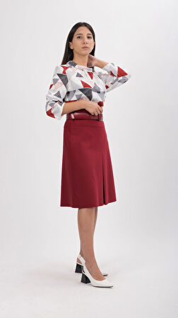 SORALLİNE KADIN MEVSİMLİK OFİS ETEK 65 CM BOYUNDA A PİLE ASTARLI 722