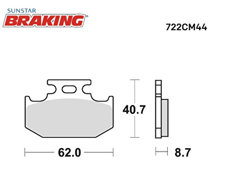 SİNTERLİ ARKA FREN BALATASI / YAMAHA / XSR / 125cc / ARKA  / 2016-2017-2018-2019-2020
