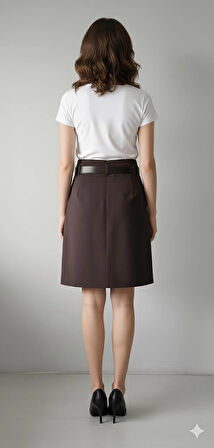 SORALLİNE KADIN MEVSİMLİK OFİS ETEK 65 CM BOYUNDA A PİLE ASTARLI 722