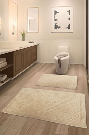 Kapadokya Yumuşacık, Süper Emici 2'li 100% Pamuk Ultra Lüks Banyo Paspası Seti