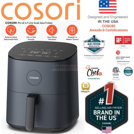 Cosori Pro LE Air Fryer XXL 4.7 lt Yağsız Fritöz KUTUSUZ TEŞHİR ÜRÜNÜ