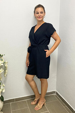 Büyük Beden Siyah Şort Tulum