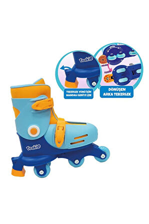 Ayarlanabilir Dönüşen Tekerlekli 2 In 1 Twisty Paten - Mavi