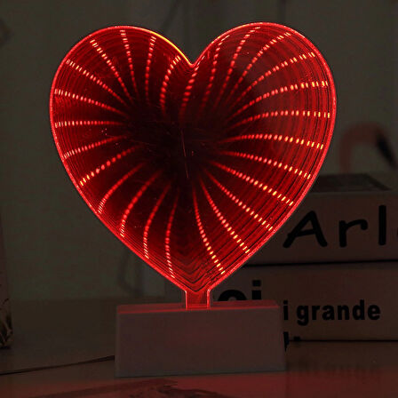 3D HEART TUNNEL LAMP RED LED LİGHT 3D IŞIKLI DEKOR KALP IŞIK USB+PİLLİ LED IŞIK DEKOR MASA LAMBASI YILBAŞI IŞIKLARI