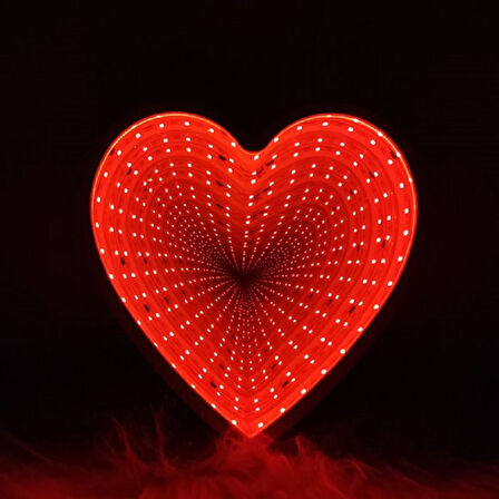 3D HEART TUNNEL LAMP RED LED LİGHT 3D IŞIKLI DEKOR KALP IŞIK USB+PİLLİ LED IŞIK DEKOR MASA LAMBASI YILBAŞI IŞIKLARI