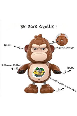 Dans Eden Işıklı Müzikli Goril Oyuncak
