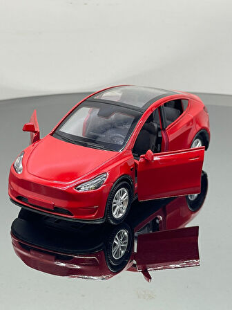 Tesla Model Y  Koleksiyonluk Metal Sesli Işıklı Diest Car Oyuncak model Araba 12 cm