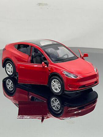 Tesla Model Y  Koleksiyonluk Metal Sesli Işıklı Diest Car Oyuncak model Araba 12 cm