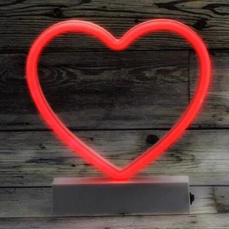 KIRMIZI KALPLİ LED IŞIK YILBAŞI IŞIKLARI DECOR HEART RED LED LİGHT PİLLİ LED IŞIK KIRMIZI NEON LED IŞIK