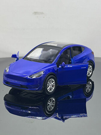 Tesla Model Y  Koleksiyonluk Metal Sesli Işıklı Diest Car Oyuncak model Araba 12 cm