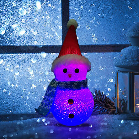 LED IŞIKLI KARDAN ADAM YILBAŞI AĞACI SÜSLERİ RENK DEĞİŞTİREN KARDAN ADAM LED LİGHT SNOWMAN RENKLİ PİLLİ LED IŞIKLI KARDAN ADAM