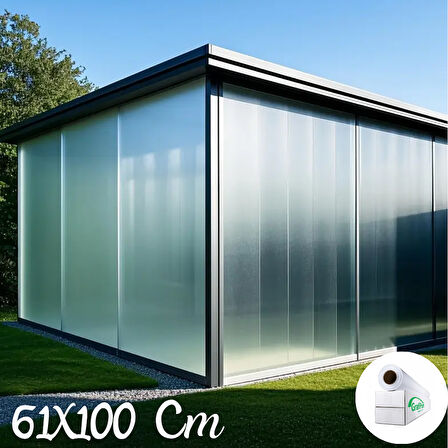 61 Cm x 1 Metre Cam Kumlama, Ofis, Duşakabin ve Balkon Camı Buzlu Kaplama Folyosu